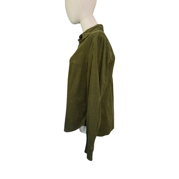 Boden Olive Green Corduroy Button Down Shirt Size Womens 8 100% Cotton Soft Fall - Picture 5 of 9